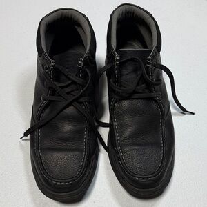 Clarks Black Leather Chukka Boots
